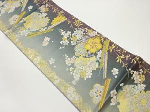 雪輪に梅模様織出し袋帯